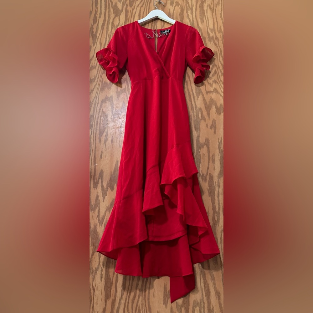 Lulus - High-Low Wrap Dress (size S)